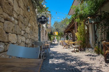 HDR görüntü-Street Cesme.Alacati Alaçatı bölgesinde popüler bir hedef için seyahat ve tatil Izmir,Turkey.26 Ağustos 2017 görülmektedir