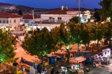 Ağustos 2017 Izmir,Turkey.26 batımında seyahat ve tatil için popüler bir hedef olduğu Alaçatı şehir görünümünü.