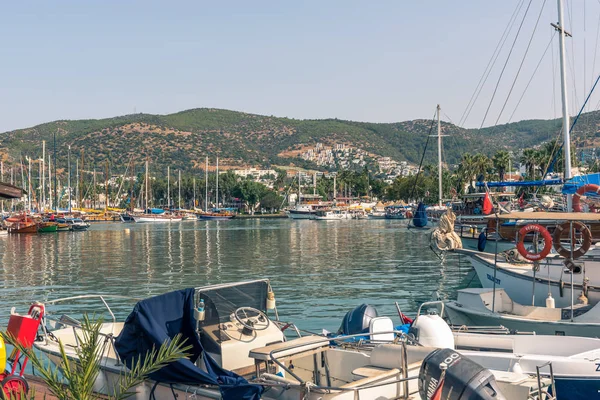 Pohled Mořské Luxusní Jachty Plachetnice Jachty Přístavu Bodrum Bodrum Turkey — Stock fotografie