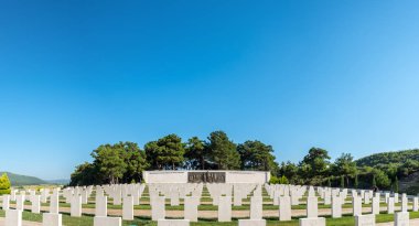 Yüksek çözünürlük panoramik akbaş Şehitler Mezarlığı ve Anıtı Canakkale,Turkey.Turkey, Çanakkale, 18 Ağustos 2017