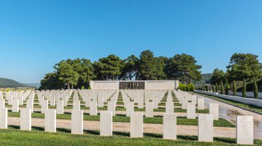 Yüksek çözünürlük panoramik akbaş Şehitler Mezarlığı ve Anıtı Canakkale,Turkey.Turkey, Çanakkale, 18 Ağustos 2017