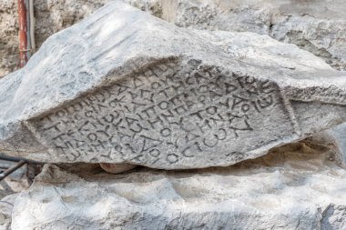 Ayrıntılı bir antik Roma mermer heykel veya oyma, Bodrum Kalesi, Türkiye.