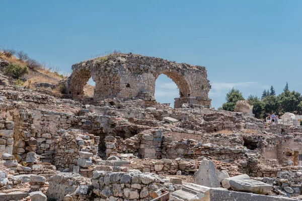 Vista General Las Ruinas Antigua Ciudad Histórica Éfeso Selcuk Izmir —  Fotos de Stock