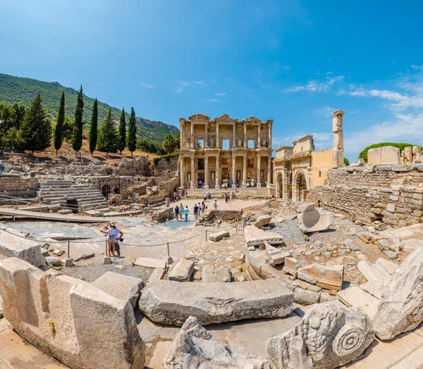 High Resolution Panoramic View Ancient Celsus Library Ephesus Historical Ancient — Stock Photo, Image