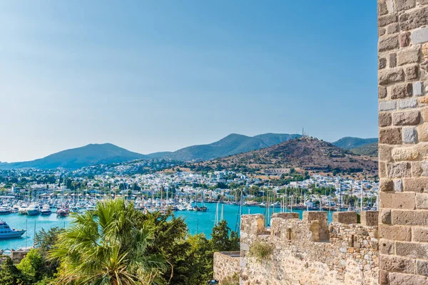 Aerial View Bodrum Marine Yachts Top Peter Castle Bodrum Castle — Stock Photo, Image