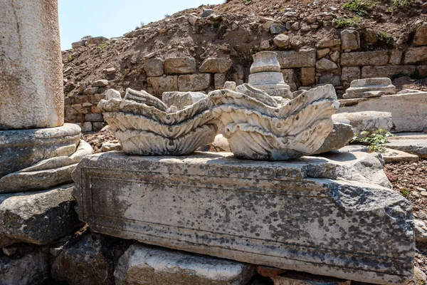 Márvány Domborműveket Epheszosz Ókori Város Selcuk Izmir Törökország — Stock Fotó