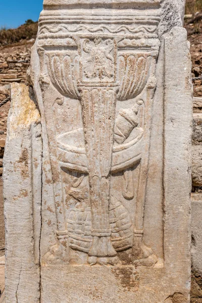 Marble Reliefs Ephesus Historical Ancient City Selcuk Izmir Turkey — Stock Photo, Image