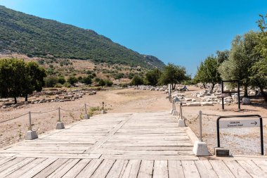 Selçuk, Izmir, Türkiye'de Efes tarihi antik kenti harabelerini genel görünümü.
