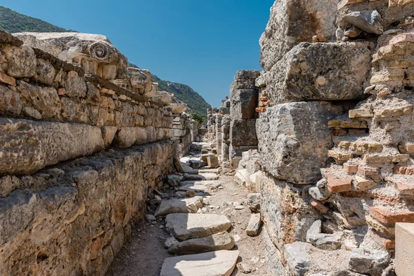 Gesamtansicht Der Marmorruinen Ephesus Historischen Antiken Stadt Selcuk Izmir Türkei — Stockfoto