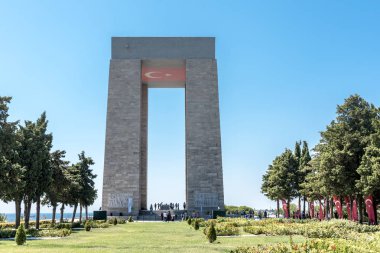 Çanakkale Şehitler Anıtı hizmet hakkında 18 Ağustos 2017 Gallipoli.Turkey, Çanakkale, savaşa katılan Türk askerleri anısına bir savaş anıtı olduğunu