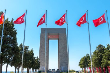 Çanakkale Şehitler Anıtı hizmet hakkında 18 Ağustos 2017 Gallipoli.Turkey, Çanakkale, savaşa katılan Türk askerleri anısına bir savaş anıtı olduğunu