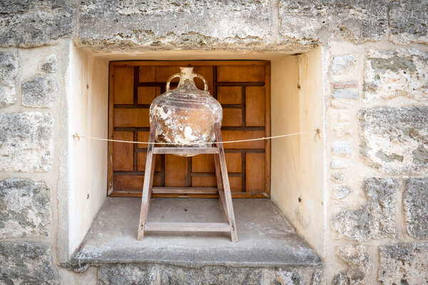 Amphora inside of Castle of St. Peter or Bodrum Castle wall for exhibition, Bodrum, Turkey
.