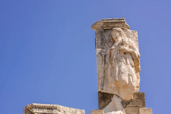 Marble Reliefs Ephesus Historical Ancient City Selcuk Izmir Turkey — Stock Photo, Image