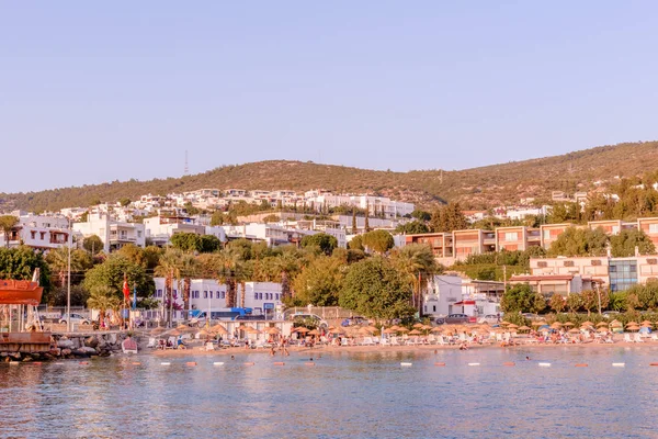 Panoramic View Typical Aegean Architecture Houses White Color View Beach — Stock Photo, Image