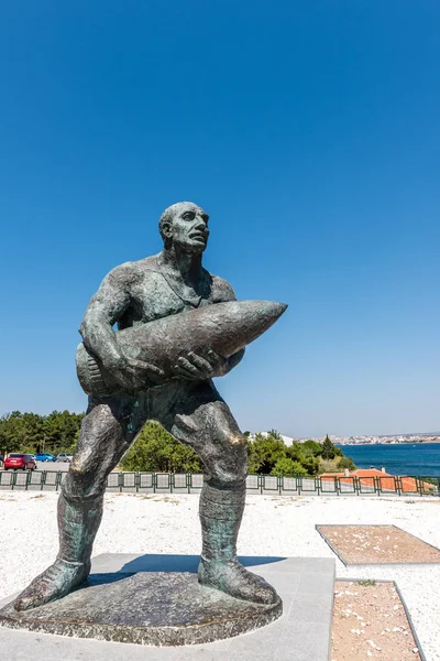 Estatua Del Famoso Cabo Turco Seyit Cabuk Seyit Onbasi Llevando — Foto de Stock