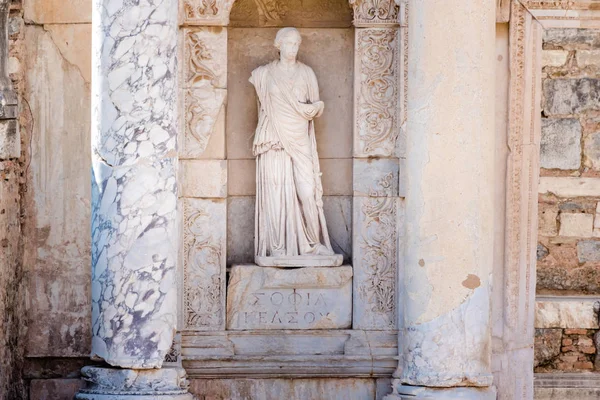 Statue Sophia Wisdom Ephesus Historical Ancient City Selcuk Izmir Turkey — Stock Photo, Image