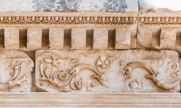 Relieves Mármol Éfeso Ciudad Antigua Histórica Selcuk Izmir Turquía — Foto de Stock