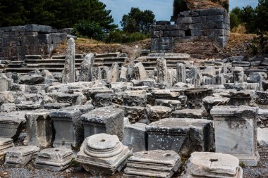 Mermer genel görünümü içinde selçuk, Efes tarihi antik kenti kalıntıları Izmir, Türkiye.