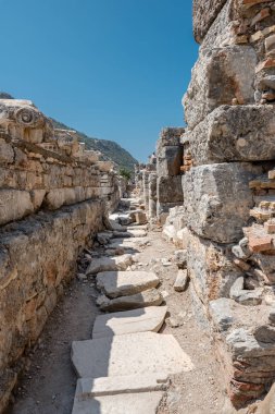 Mermer genel görünümü içinde selçuk, Efes tarihi antik kenti kalıntıları Izmir, Türkiye.
