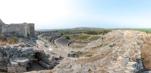 Dış Yüksek Çözünürlüklü Panoramik Görüntüsü Tiyatro Milet Antik Yunan City — Stok fotoğraf