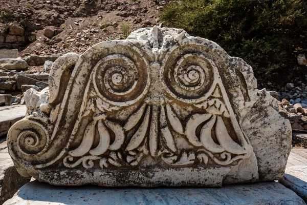 Relieves Mármol Éfeso Ciudad Antigua Histórica Selcuk Izmir Turquía — Foto de Stock