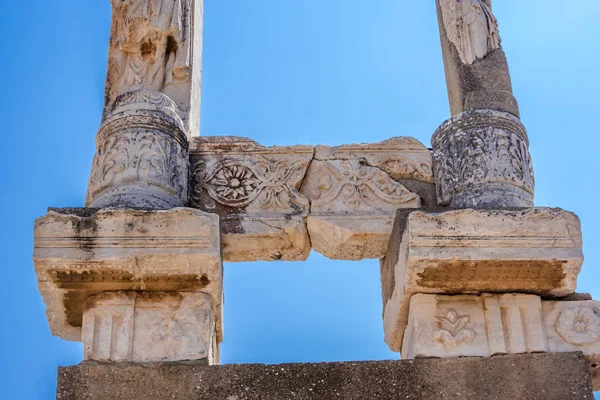 Marble Reliefs Ephesus Historical Ancient City Selcuk Izmir Turkey — Stock Photo, Image