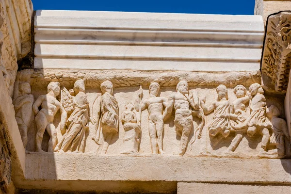 Marmorreliefs Ephesus Historischen Antiken Stadt Selcuk Izmir Türkei — Stockfoto