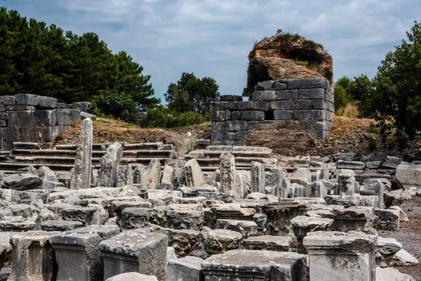 General View Marble Ruins Ephesus Historical Ancient City Selcuk Izmir — Stock Photo, Image