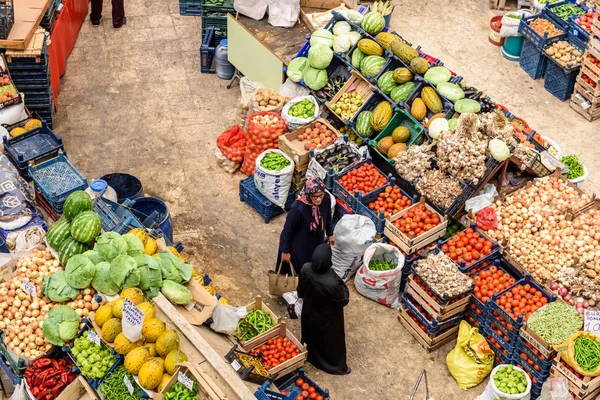 Κάτοψη Του Δημοφιλούς Melike Hatun Παζάρι Kadinlar Pazari Women Bazaar — Φωτογραφία Αρχείου