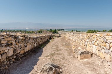 Hierapolis, Pamukkale, Türkiye antik kalıntılar. UNESCO Dünya Mirası.