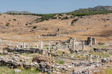 Hierapolis, Pamukkale, Türkiye antik kalıntılar. UNESCO Dünya Mirası.