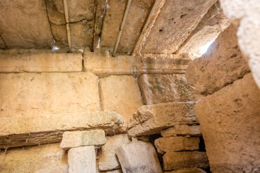 Gladyatörler antik mezarlar Hierapolis Pamukkale, Türkiye'de iç. UNESCO Dünya Mirası