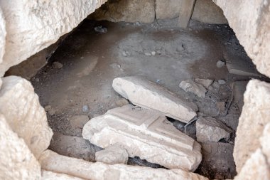 Bir antik mezarlar Hierapolis kuzey nekropol Pamukkale, Türkiye'de iç. UNESCO Dünya Mirası