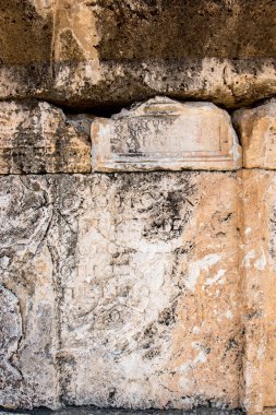 Hierapolis kuzey nekropol Pamukkale, Türkiye'de antik mezarlar duvarına. UNESCO Dünya Mirası