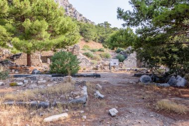 Roma termal banyo karmaşık antik Yunan City Priene, Söke, aydın, Türkiye'de