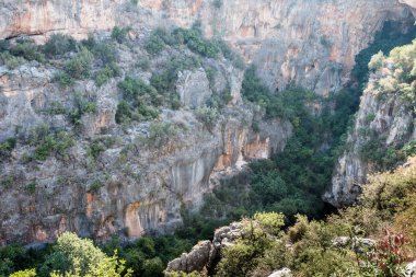 Cennetin uçurum hava iç görünüm Silifke, Mersin Türkiye semtinde.
