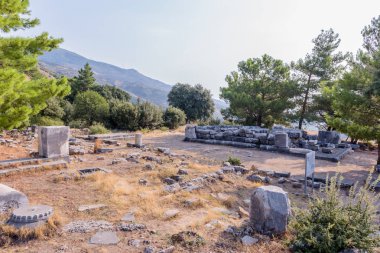 Kutsal antik Yunan City Priene, Söke, aydın, Türkiye'de Mısır Tanrıları