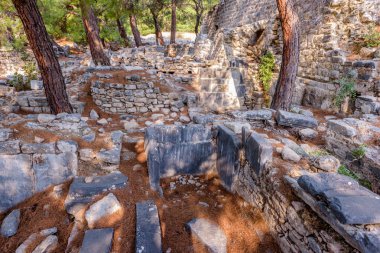 Roma termal banyo karmaşık antik Yunan City Priene, Söke, aydın, Türkiye'de