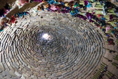 Konik yukarıdan evlerin geleneksel arı kovanı çamur tuğla çöl, Şanlıurfa, Türkiye