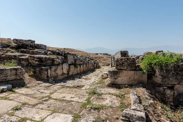 Antiguas Ruinas Hierápolis Pamukkale Turquía Patrimonio Mundial Unesco —  Fotos de Stock