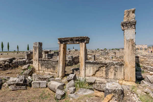 Ancient Ruins Hierapolis Pamukkale Turkey Unesco World Heritage — Stock Photo, Image
