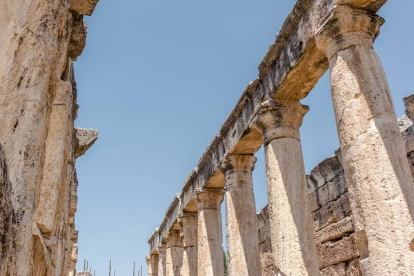 Latrine Inodoro Calle Frontinus Cerca Agora Restos Romanos Hierapolis Pamukkale —  Fotos de Stock