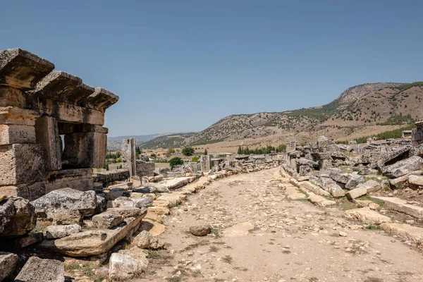 Gamla Gravar Hierapolis Norra Nekropol Pamukkale Turkiet Unescos Världsarv — Stockfoto