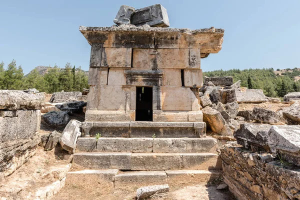 Antiguas Tumbas Necrópolis Norte Hierápolis Pamukkale Turquía Patrimonio Mundial Unesco — Foto de Stock
