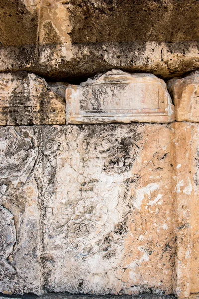 Wall Ancient Tombs Hierapolis Northern Necropolis Pamukkale Turkey Unesco World — Stock Photo, Image