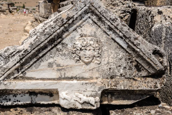 Αρχαίοι Τάφοι Στη Βόρεια Νεκρόπολη Της Ιεράπολης Στην Παμουκάλε Της — Φωτογραφία Αρχείου
