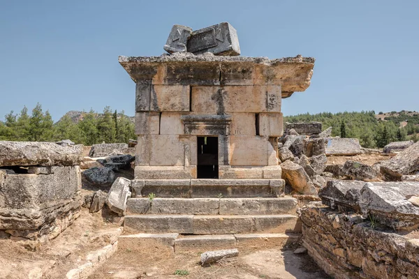 Antiguas Tumbas Necrópolis Norte Hierápolis Pamukkale Turquía Patrimonio Mundial Unesco — Foto de Stock