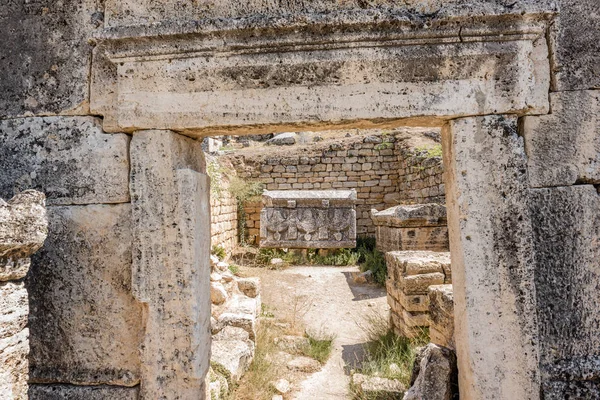 Starożytne Grobowce Północnej Nekropoli Hierapolis Pamukkale Turcji Światowe Dziedzictwo Unesco — Zdjęcie stockowe