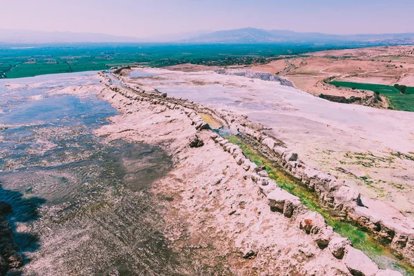 Turkooise Kleur Weergave Van Pamukkale Kasteel Van Katoen Populair Bij — Stockfoto