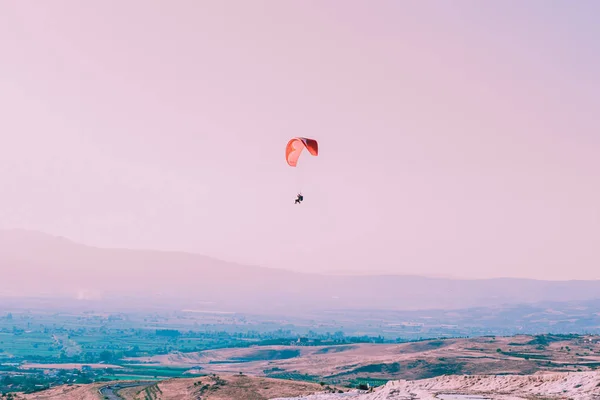 Tyrkysová Barva Pohled Pamukkale Bavlněný Hrad Oblíbený Travertin Bazény Terasy — Stock fotografie